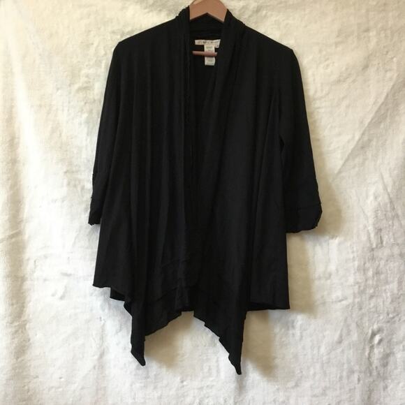 Max Studio Black Open-Front Cardigan - Picture 1 of 13